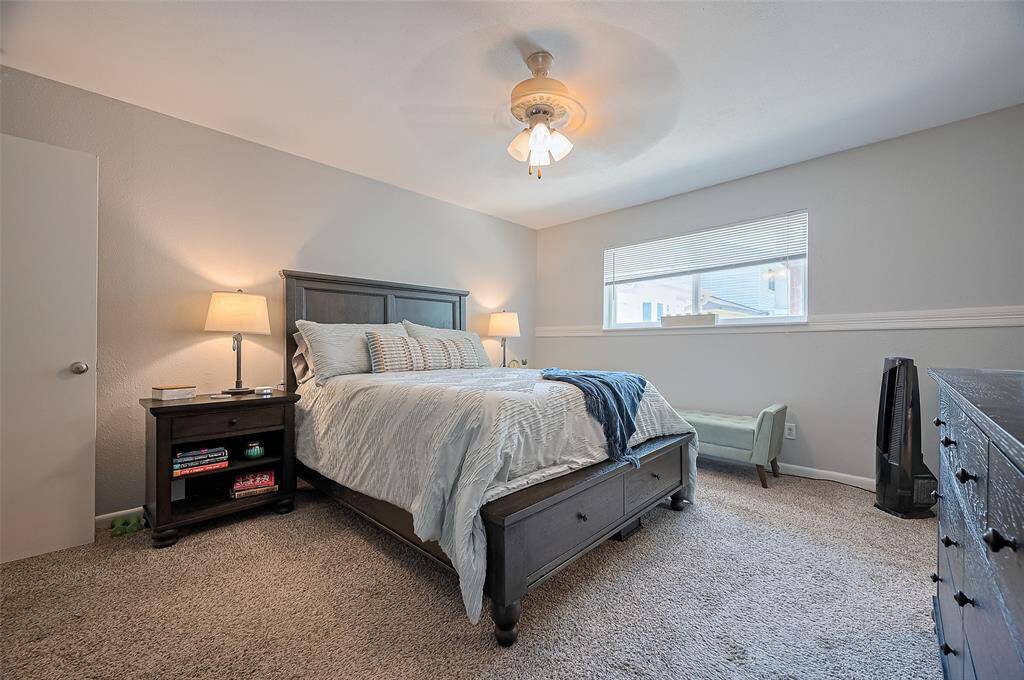 Primary bedroom. Carpet.