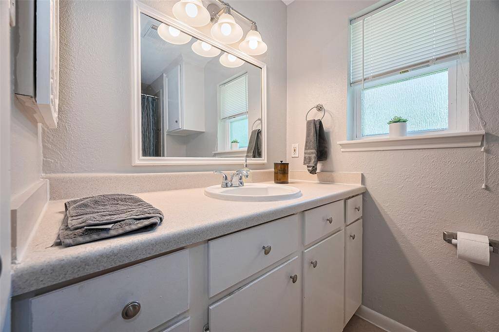 Primary bath has shower.