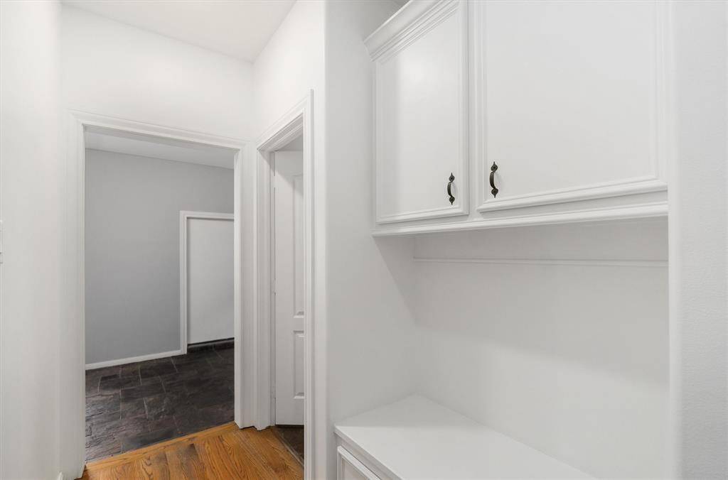 Additional built ins and built in bench seat. This home offers a ton of storage!