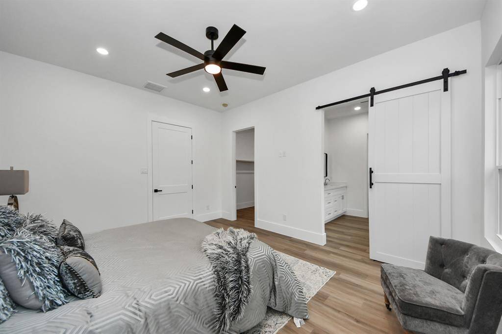 Barn Door Slider to Master Bathroom
