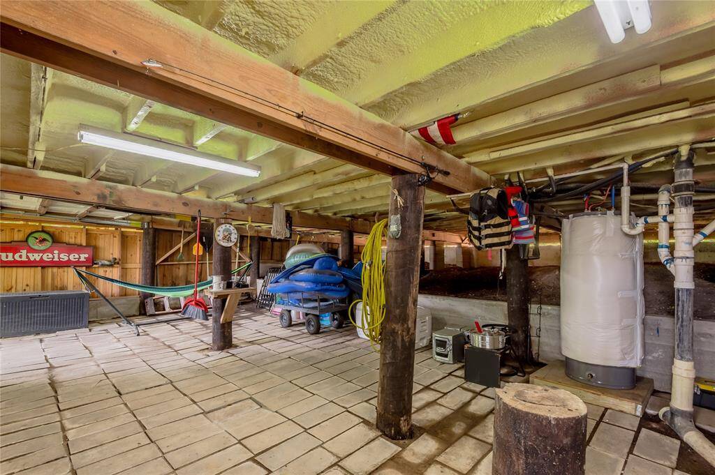 Under the home has lots of storage.  Owner has sprayed foam insulation added floor joist.