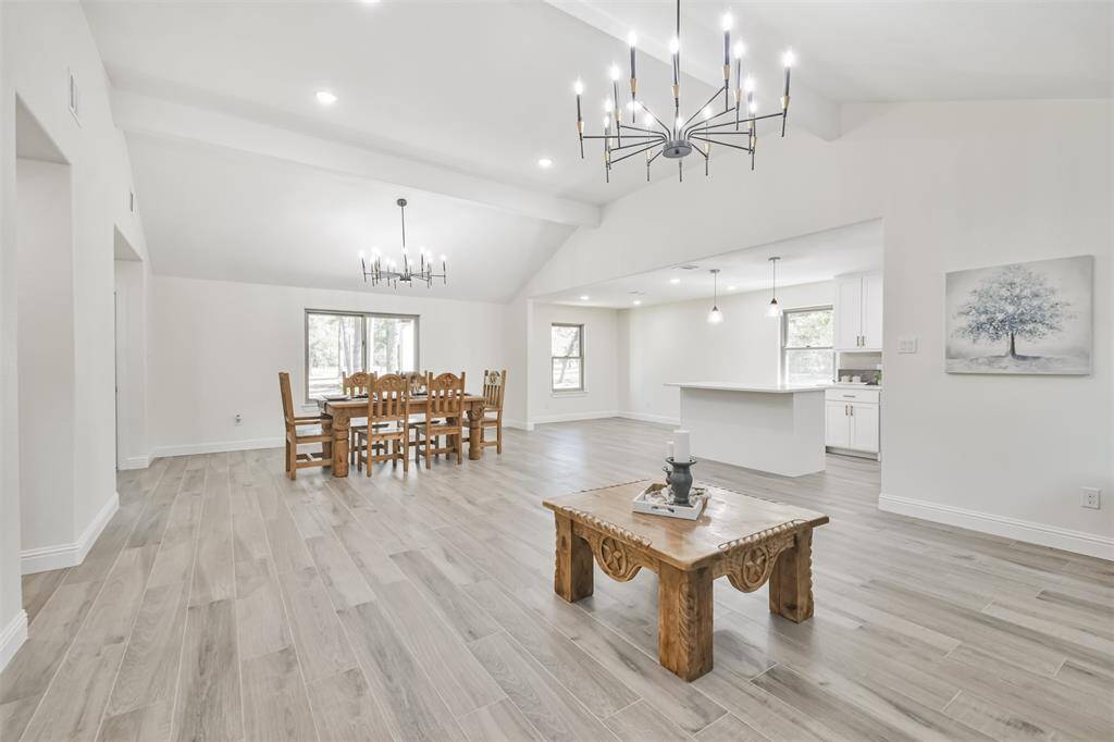 View of Living Room, Dining Room, Kitchen and Flex space.