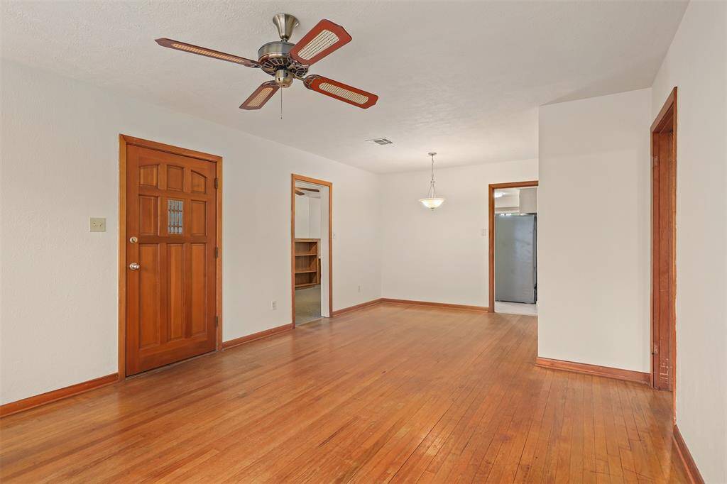Living Room with natural hard wood floors.