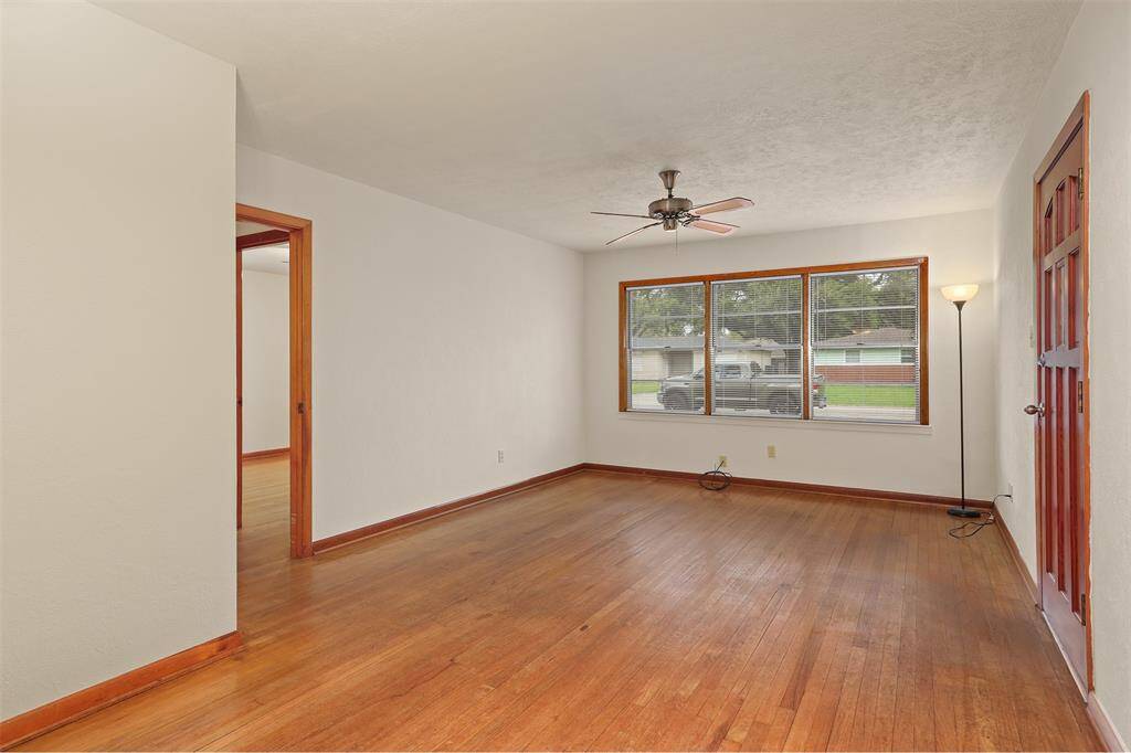 Living Room with natural hardwood floors.