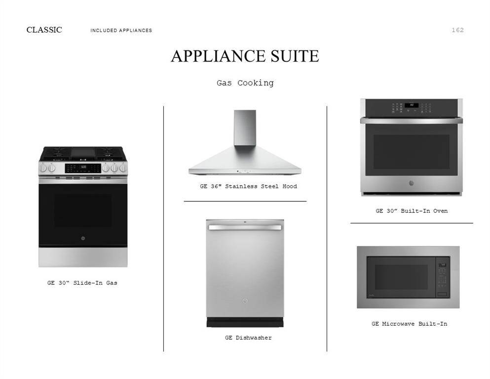 Classic Look Palette 3: Appliance Selection Sheet (*Artist rendering used for illustration purposes only.)