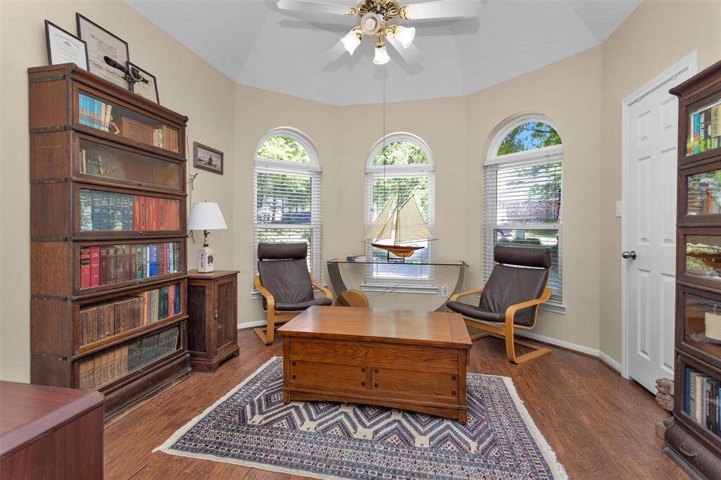 Currently serving as a home office, this flexible room can easily transition into a fourth bedroom, playroom, or hobby space.