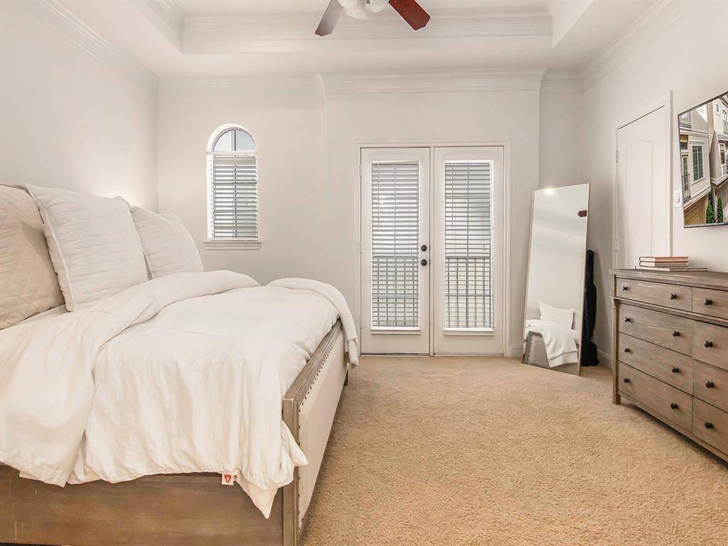 French doors to the balcony.