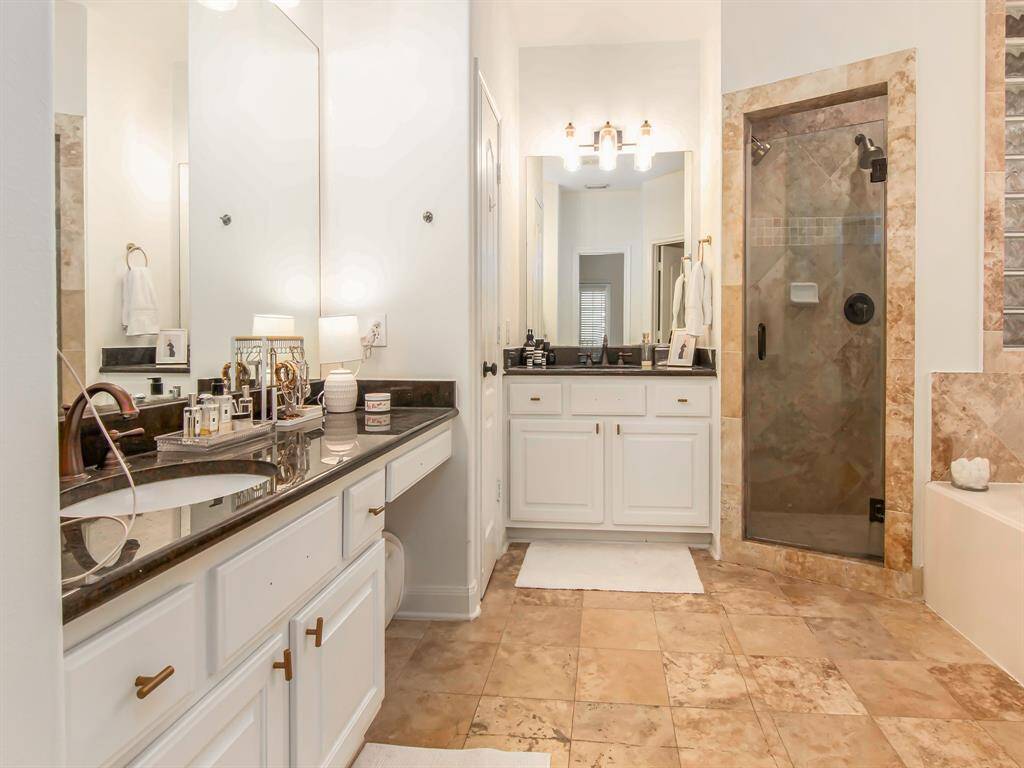 Master bathroom with double vanity.