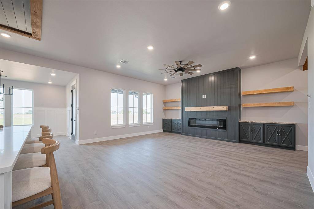 Living room with fireplace