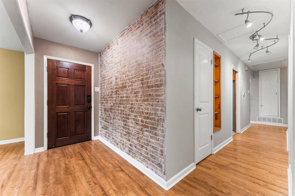 Brick wall adds character to the home