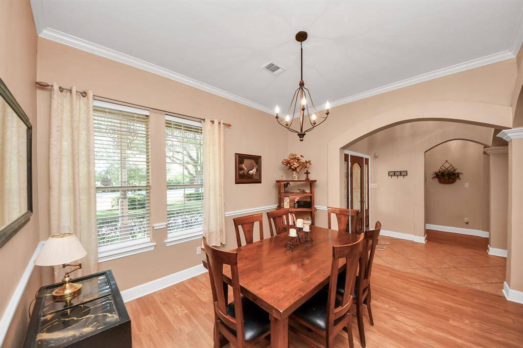 Formal dining area facing front door