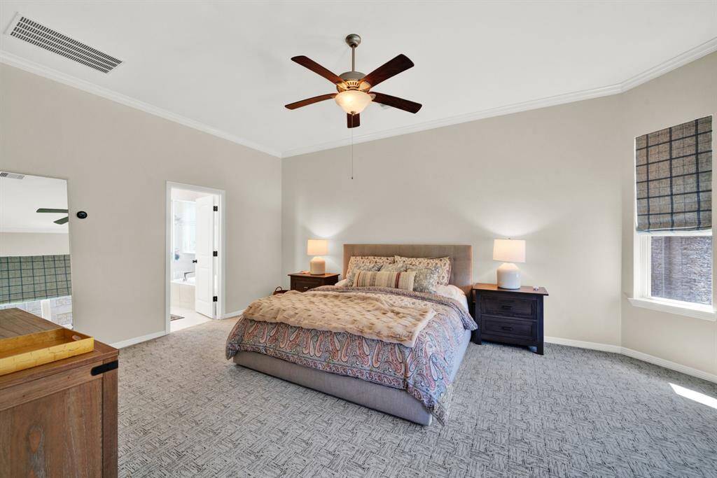 Main bedroom has an upgraded 1 yr old carpet. Window coverings are included.