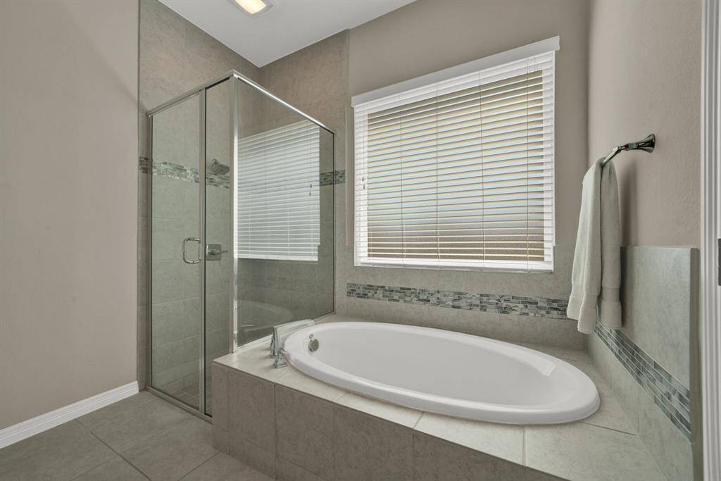 Separate shower and tub