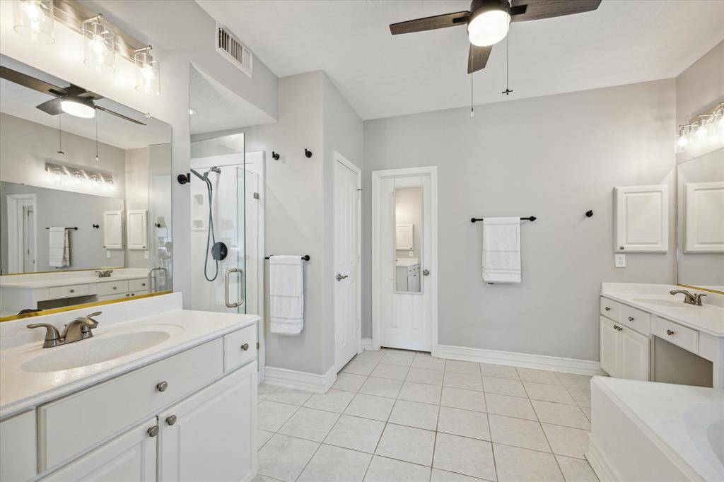 Primary Bath with separate tub and shower