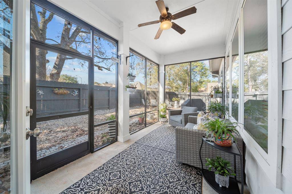 The large screened patio with gas connections for a potential outdoor kitchen.