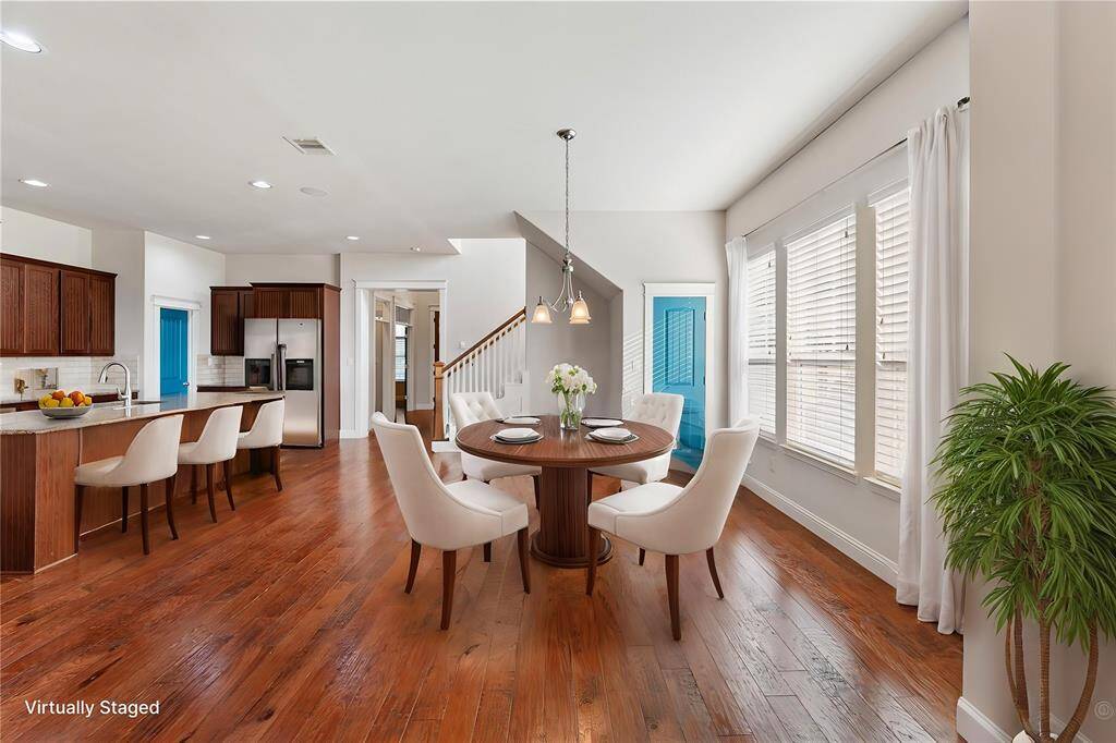 Virtually staged breakfast area