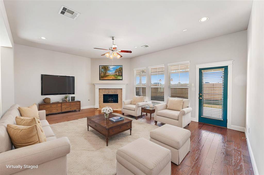 Virtually staged living room
