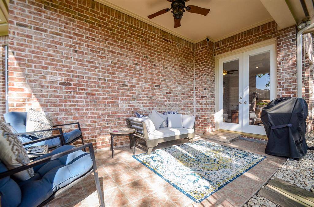 Relax under the covered back patio.