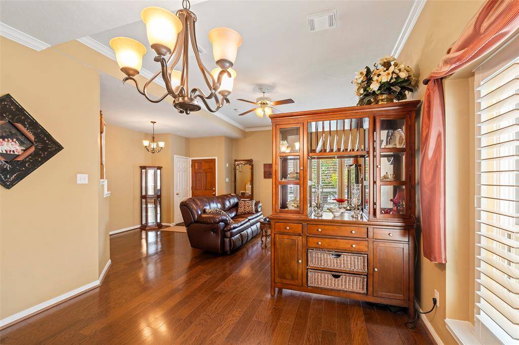Elegance abounds in the formal dining room.