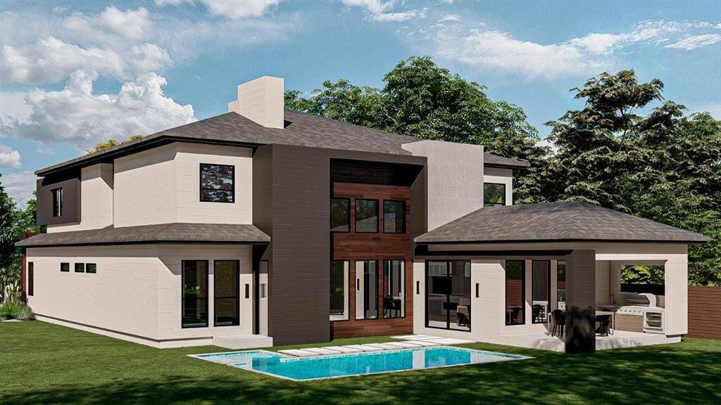 Back yard rendering. Pool not included in price.