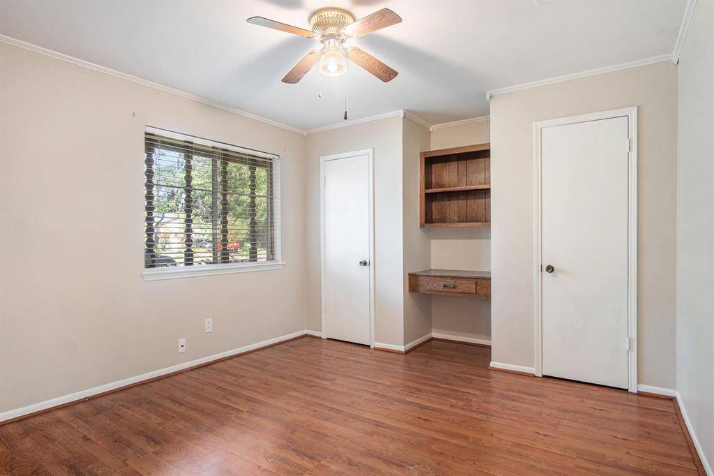 Bedroom 2 provides not one, but two closets and a built-in nook.