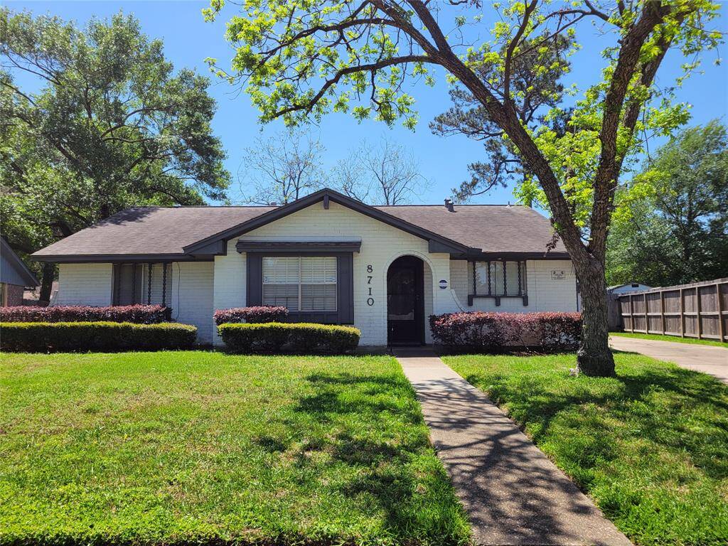 Front yard boasts established pecan tree.