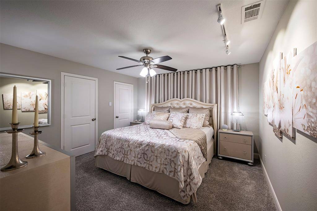 So many closets in this large bedroom