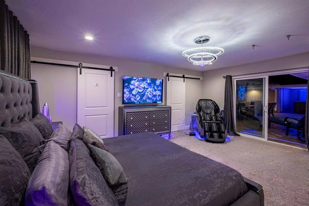 Sliding glass door leads to the oasis yard