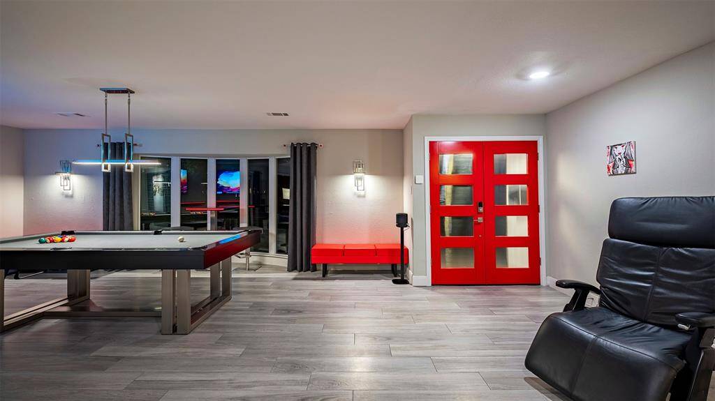Custom front double red door