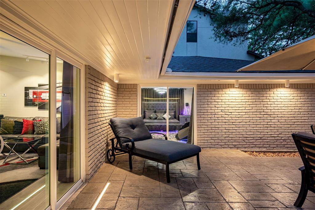 Custom lighting including inset in the stamped concrete