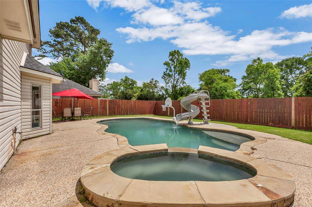 In-ground pool with slide