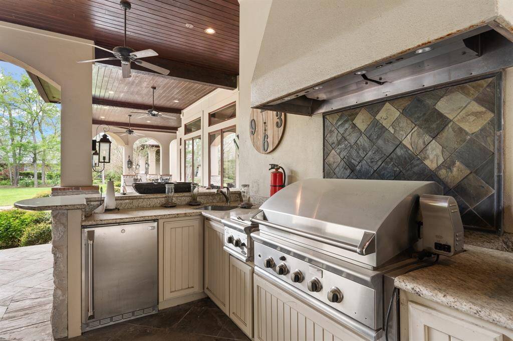 The grill area beckons with the sizzle of delicious meals in the making.