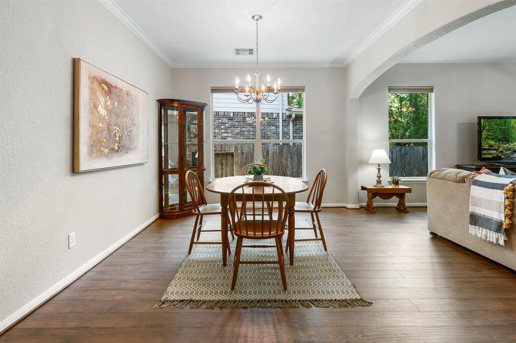 Formal, open dining room