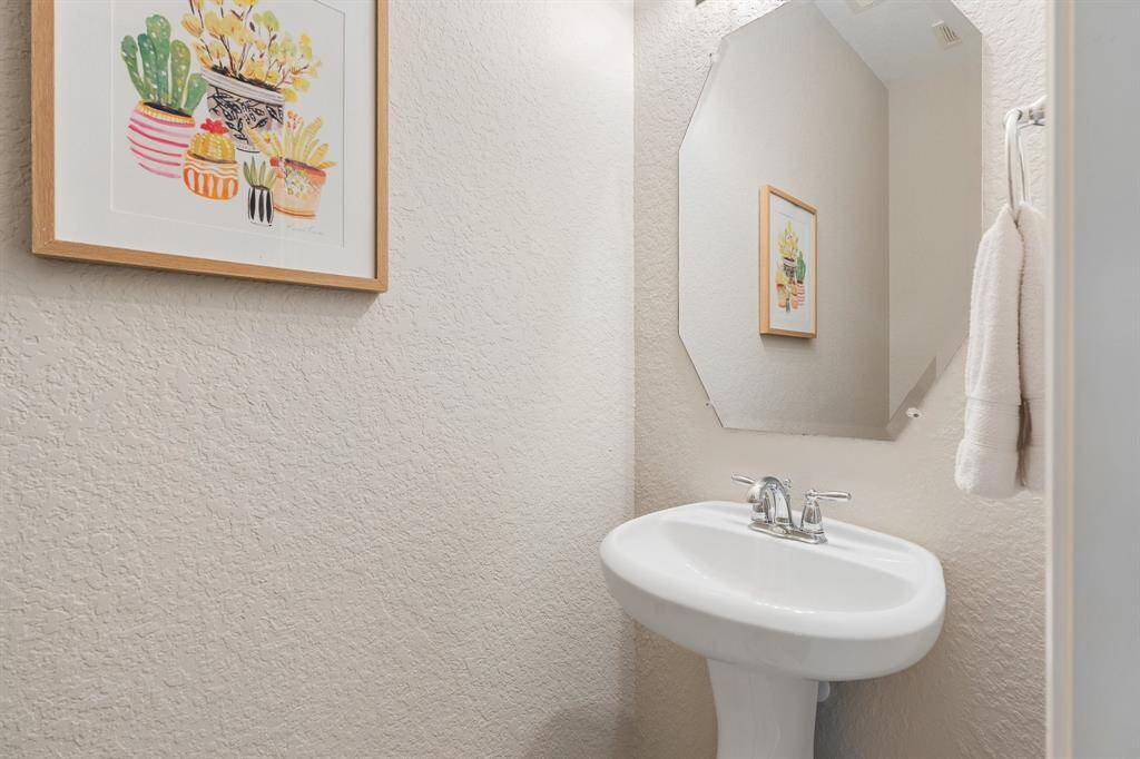 Powder bathroom down