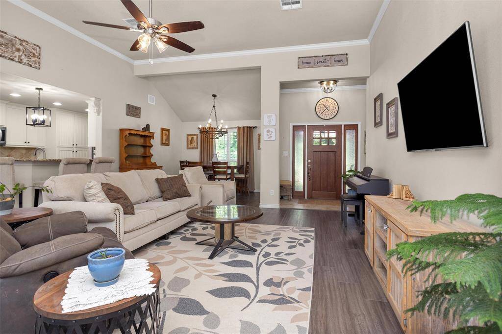 View to entry and dining area.