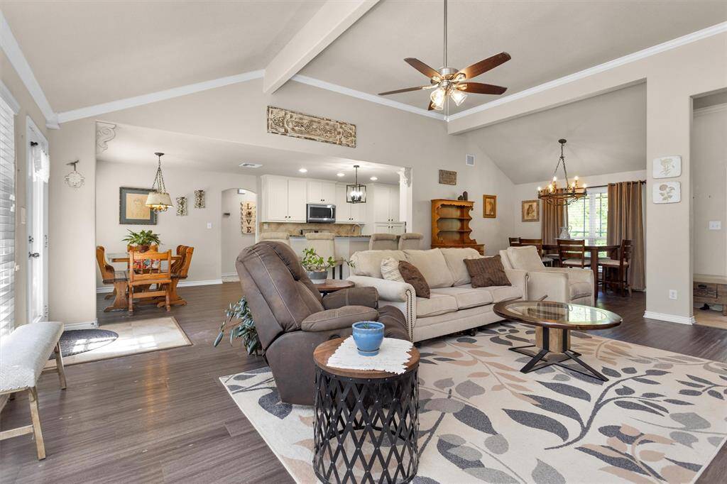 View from living area to breakfast area.