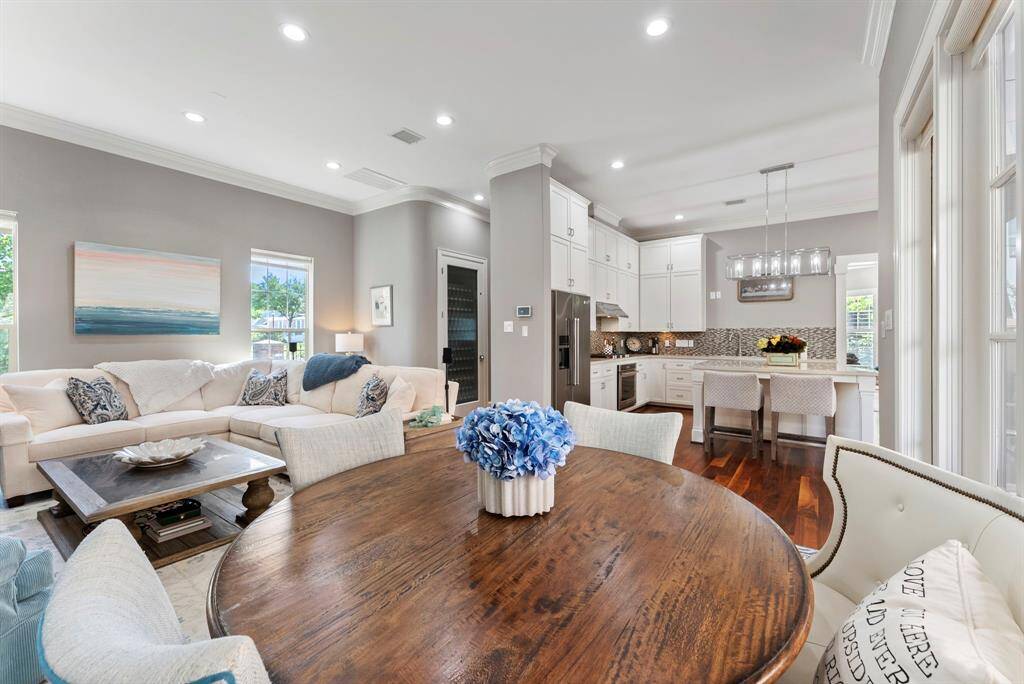 Bright breakfast nook seamlessly opens to the family room.