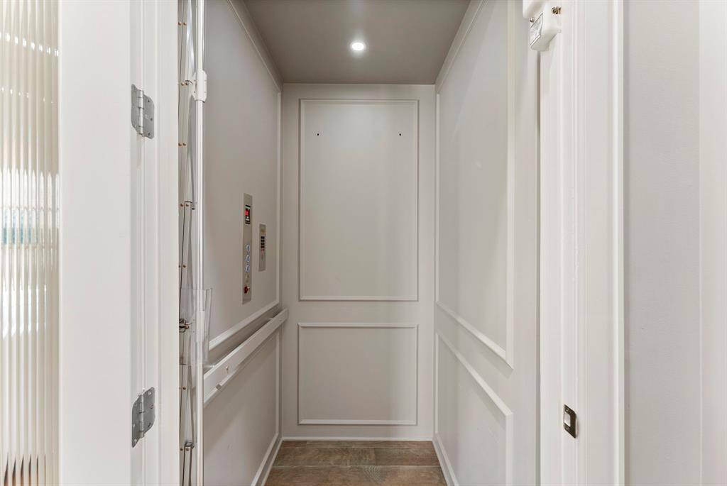 Fully operational elevator providing access to all three floors.