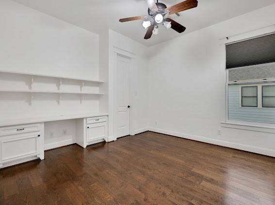 Guest bedroom with built in desk