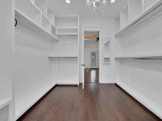 Custom primary closet with built ins
