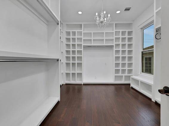 Large primary closet with built ins