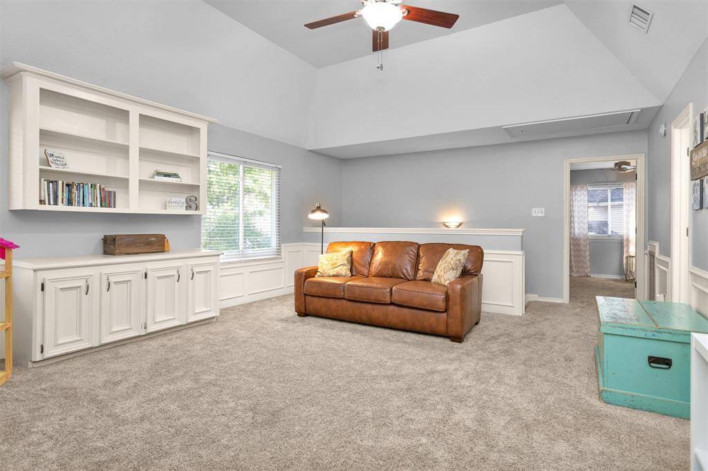 Game room at the top of the stairs