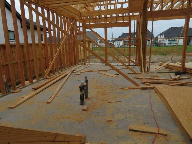 Note the pipes and this is where your kitchen island will be