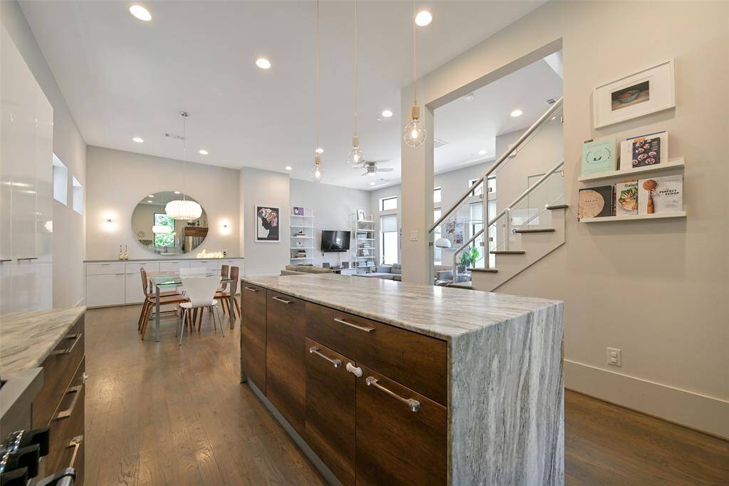 View of living/dining from kitchen.
