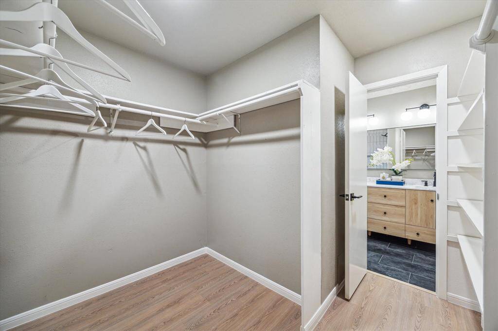 The primary closet is huge!