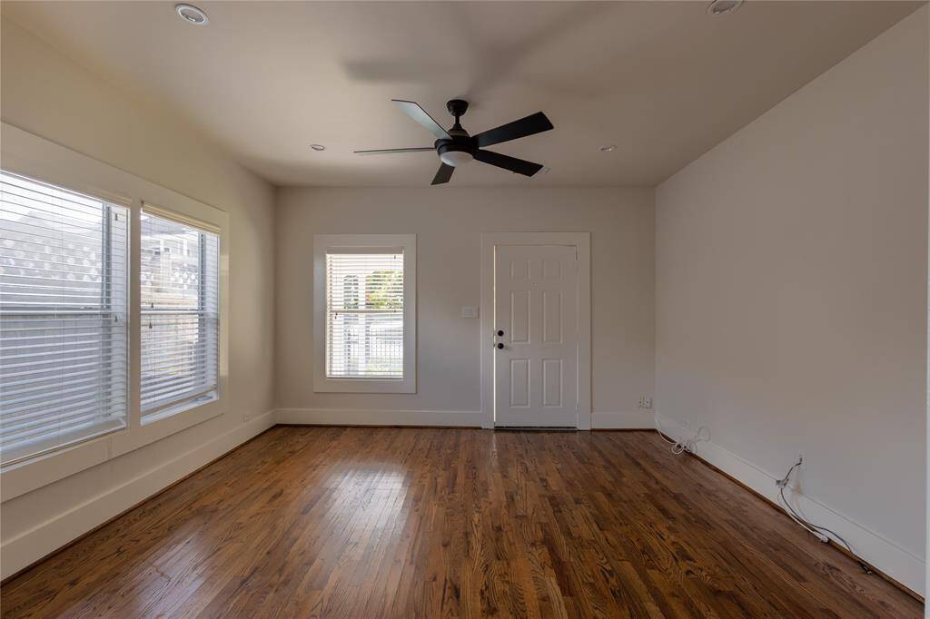 View of living showing the entry door.