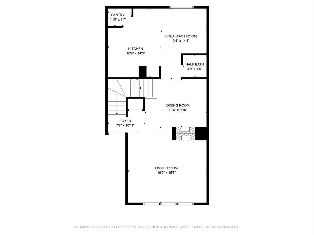 Second floor - primary entrance from the outdoor staircase. The front door enters into the "FOYER".