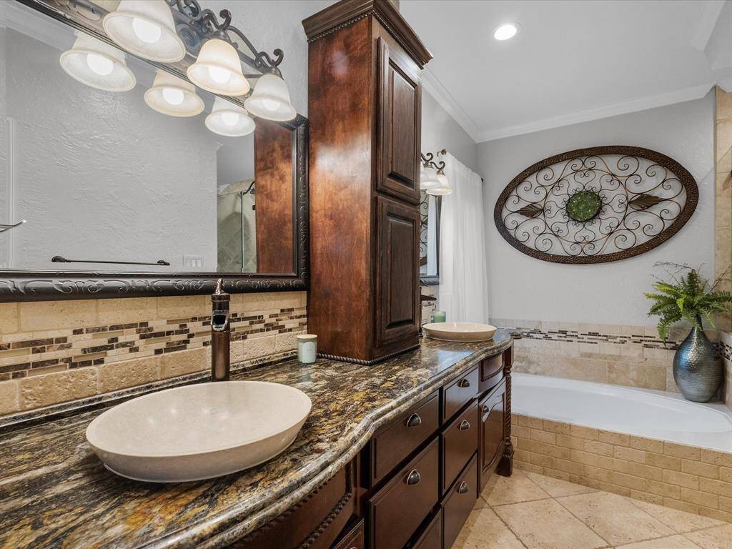 BOWL RAISED DOUBLE SINKS, CUSTOM BUILT VANITY