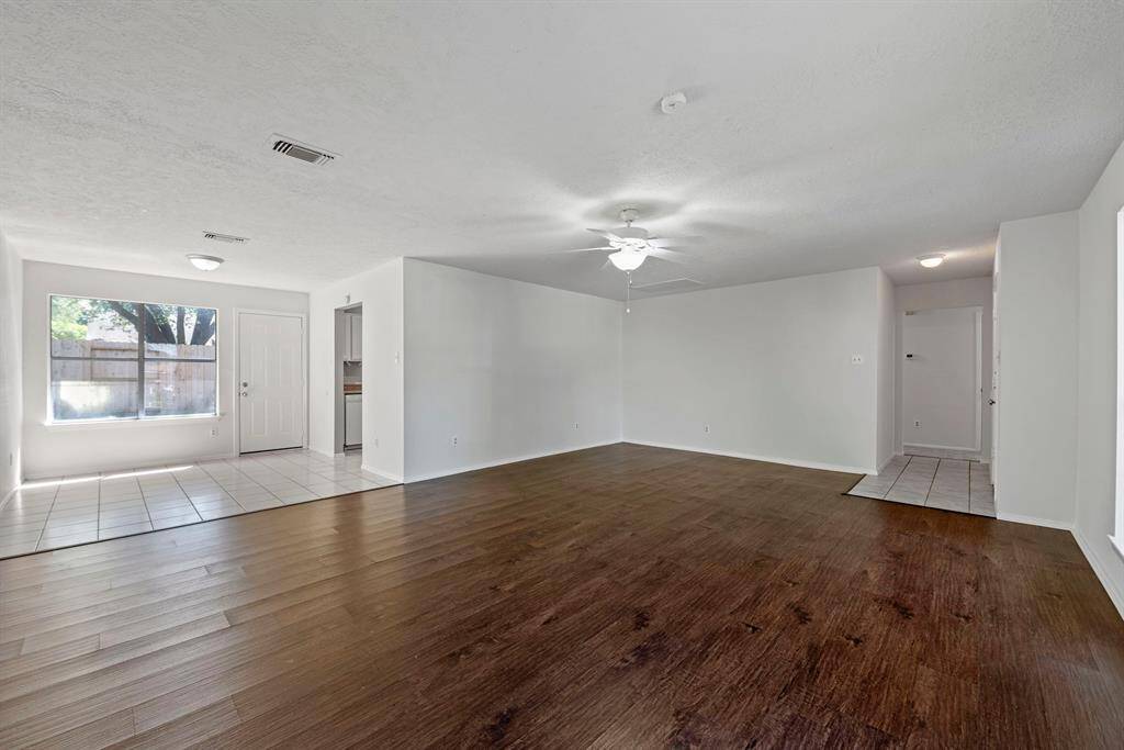 Open floor plan lends itself well to casual and formal gatherings.