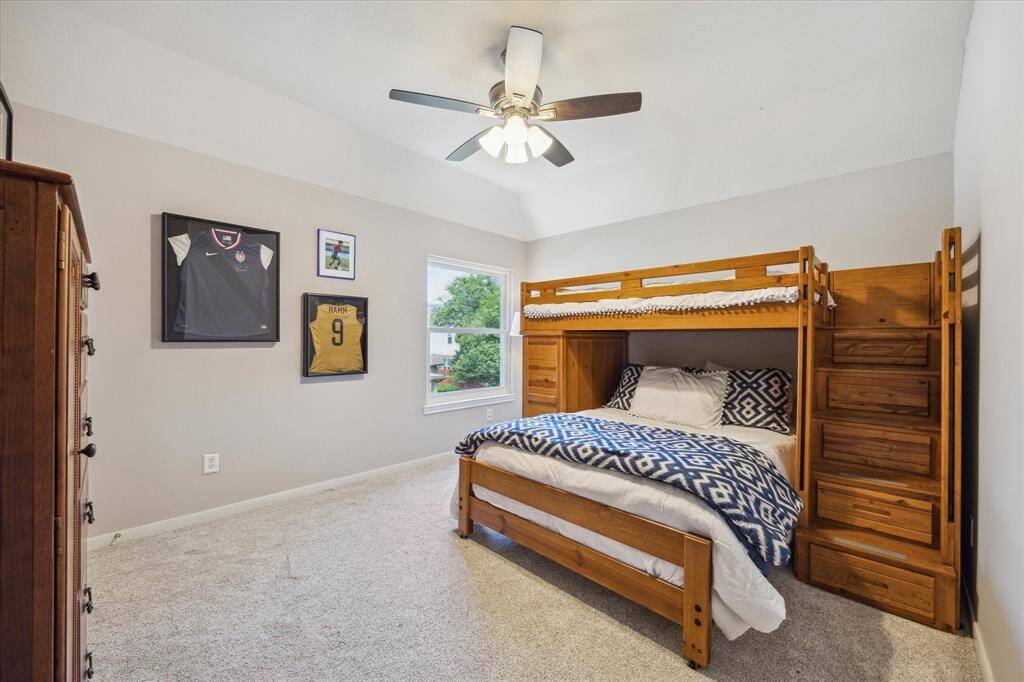 SECONDARY BEDROOM  One of three generous secondary bedroom upstairs, all have large closets and upgraded ceiling fans.